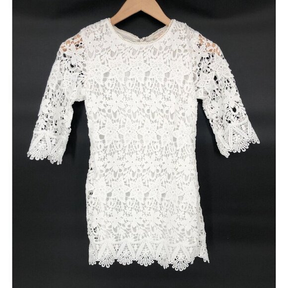 Hayden Girls Other - Hayden Girls White Lace Overlay Dress Girls 9/10 Back Zipper Easter Dance Church